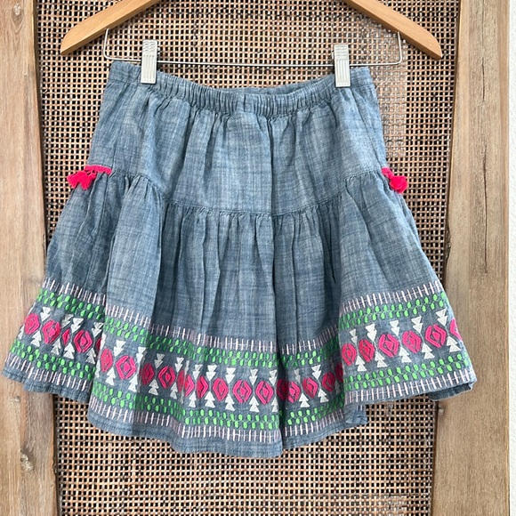 📫 BUY 2 for $20📫 Cat&Jack Blue Embroidered Girl skirt size XL 14/16 - Picture 3 of 6